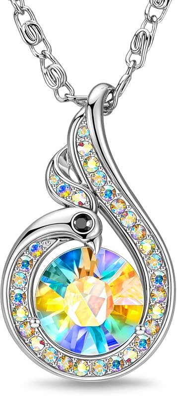 Kate Lynn Phoenix Necklace White Gold Plated Crystal Jewelry